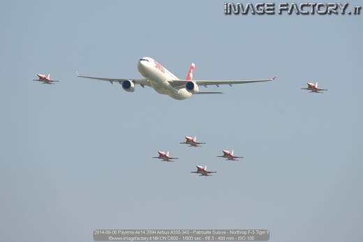 2014-09-06 Payerne Air14 2094 Airbus A330-343 - Patrouille Suisse - Northrop F-5 Tiger II